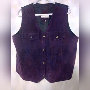 Vintage Purple Genuine Suede Vest